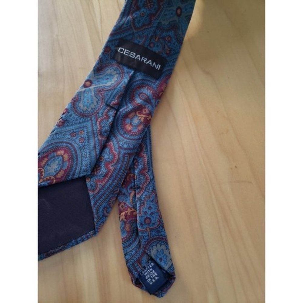 Vintage 80s Silk Tie - Picture 3 of 3